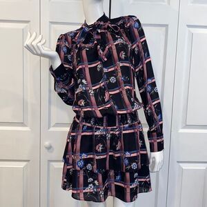 New Parker
Printed Tie-Neck Drop-Waist Dress